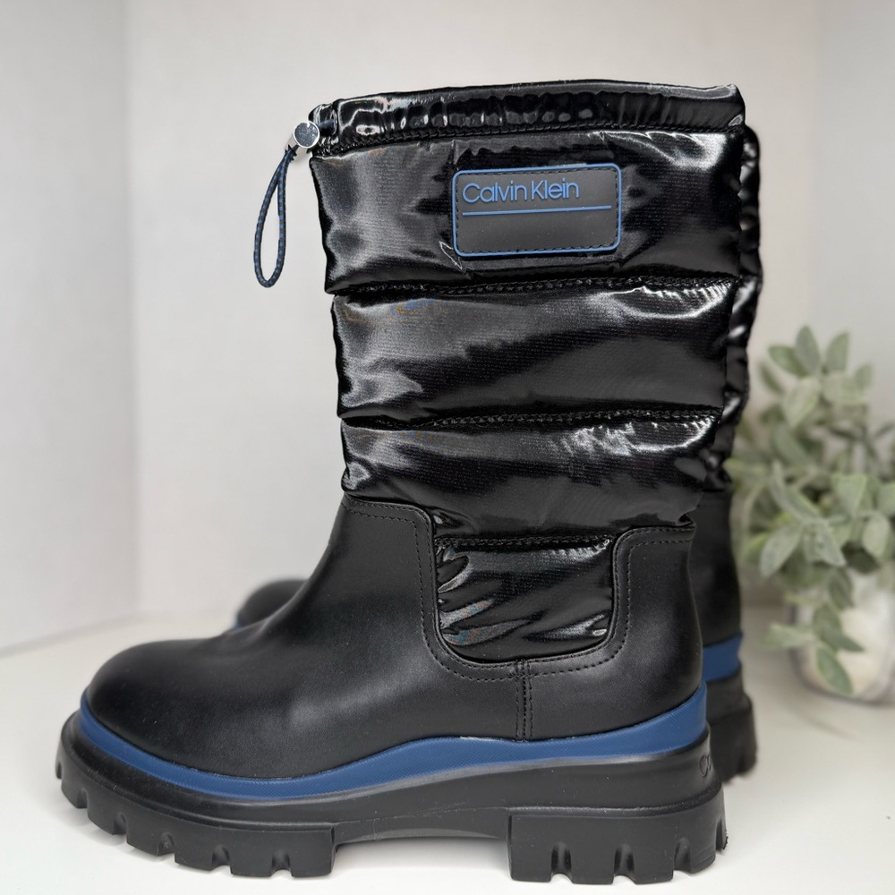 Calvin Klein Laeton Black Puffer Rain/Snow Boot Womens Size 8 Outdoor Minimalist - Picture 6 of 16